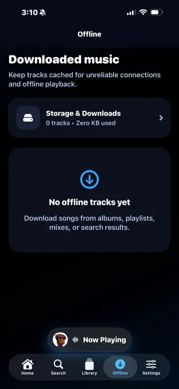 Offline Mode Screen